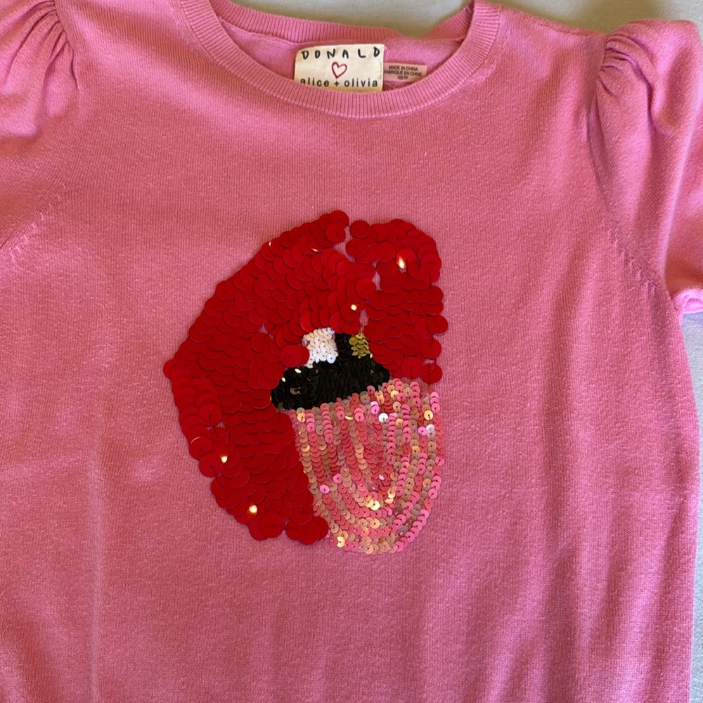 Alice + Olivia pretty in pink puff sleeve sweater